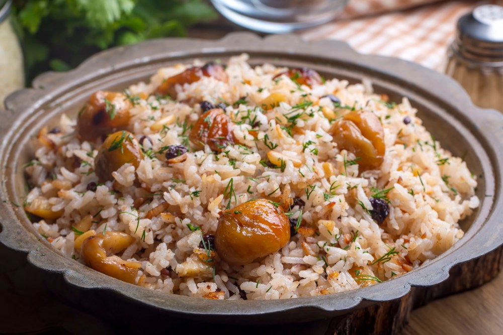 Kestane ile yapılabilecek yemekler, kestaneli pilav.